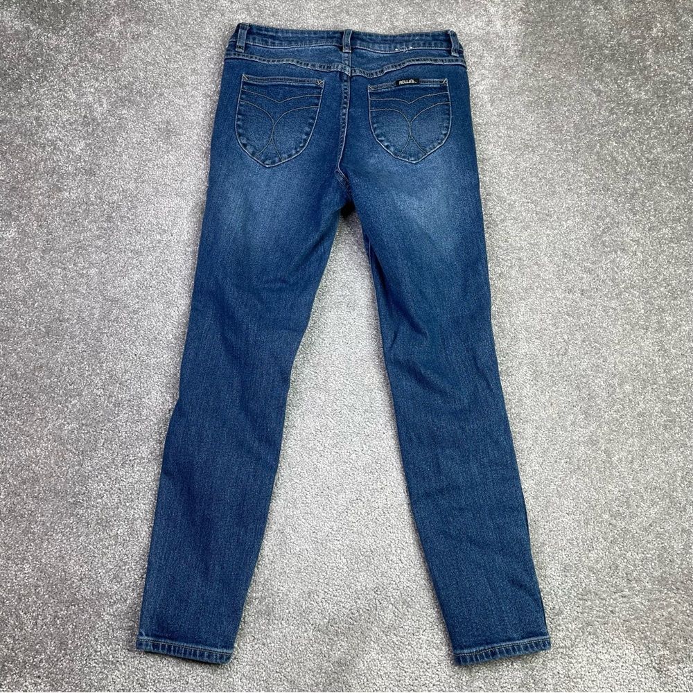 Rolla's Jeans Women’s 30 Blue Skinny High Rise Dark Wash Ripped - Picture 3 of 13
